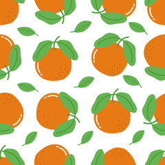 Organic Orange fruits seamless pattern