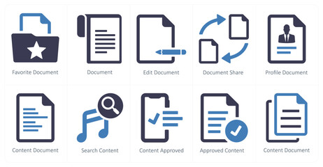 A set of 10 web marketing icons as favorite document, document, edit document