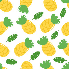 Organic Pineaple fruits seamless pattern