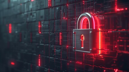 Obraz premium digital padlock cyber security