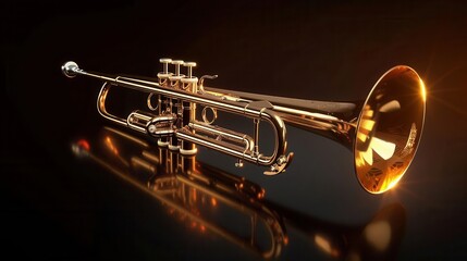 Fototapeta premium Melodic Elegance. A stunning brass instrument showcasing musical excellence