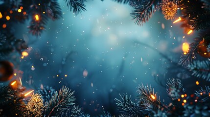 Fototapeta premium Christmas sparkles on a blue background