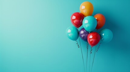 Colorful balloons on a blue background