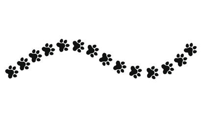 paw vector footprint pet walk pattern on white background © MuhammadBahrudin