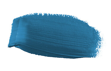 Fototapeta premium Blue stroke of paint brush isolated on transpaent background.