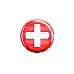 Fototapeta premium medical cross icon on transparent background, clipping path, png. 