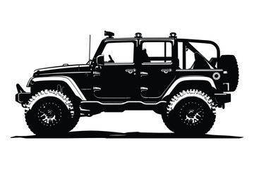 Off road vehicle silhouette vector