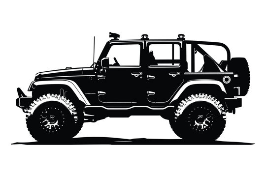 Off road vehicle silhouette vector