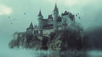 Mysterious Castle Perched on a Cliffside