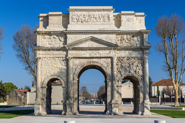 Obraz premium Roman triumphal arch, Orange, UNESCO world heritage, Provence, France