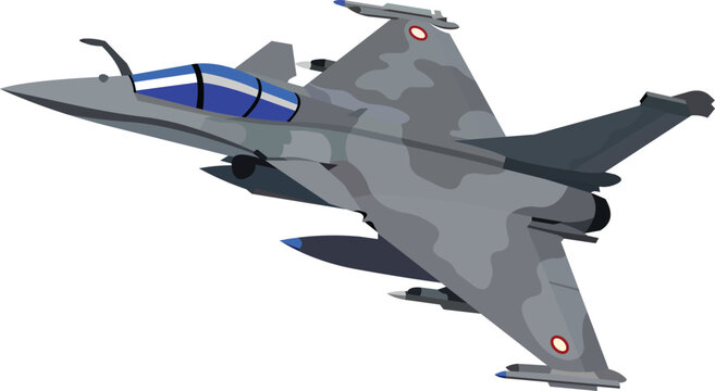 vector drawing, rafale jet in maneuver