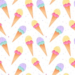 Seamless pattern sweet ice cream background paper textile happy