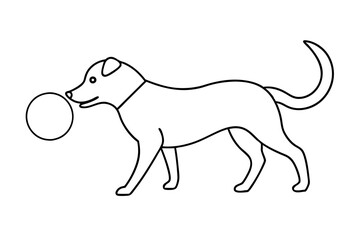 

dog playing with a ball line art drawing, isolated line art of a dog collection
