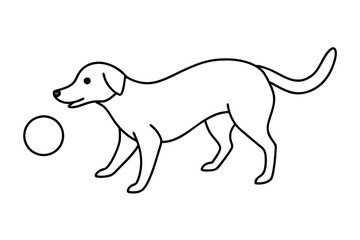 

dog playing with a ball line art drawing, isolated line art of a dog collection
