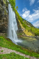Fototapeta premium Goriuda waterfall (Fontanon di Goriuda), Valle Raccolana, Friuli Venezia Giulia, Italy