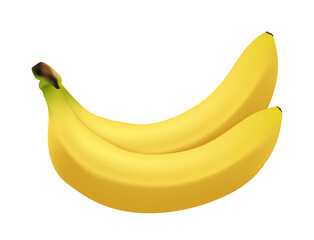 Yellow realistic bananas illustration isolated on transparent background © Kateina