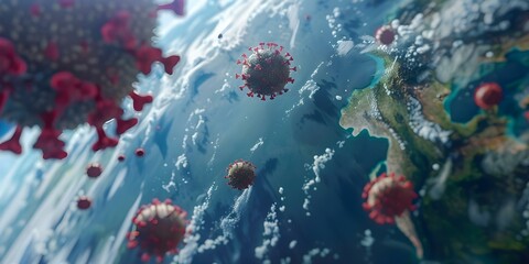 Factors Affecting Virus Spread Shown in Satellite Image Climate and Population Density. Concept Virus Spread, Satellite Image, Climate, Population Density