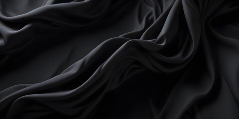 Obraz premium Dark abstract background with flowing black fabric