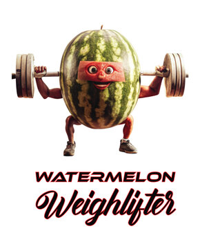Funny Watermelon Art Weightlifter Biker