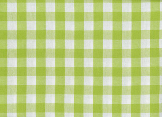 green and white chequered fabric texture background