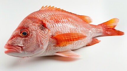 Fresh Red Snapper on a White Background