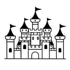 Princess palace, castle icon, castle, Castle png, Line Art Castle, Minimalist Wall Art, Castle Illustration, Castle Silhouette, Line art princes, Line art Palace, Fantasy Castle SVG, Castle Tower, Cas