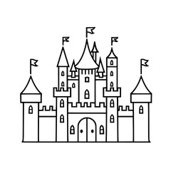 Obraz premium Princess palace, castle icon, castle, Castle png, Line Art Castle, Minimalist Wall Art, Castle Illustration, Castle Silhouette, Line art princes, Line art Palace, Fantasy Castle SVG, Castle Tower, Cas