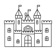Fototapeta premium Princess palace, castle icon, castle, Castle png, Line Art Castle, Minimalist Wall Art, Castle Illustration, Castle Silhouette, Line art princes, Line art Palace, Fantasy Castle SVG, Castle Tower, Cas