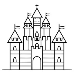 Obraz premium Princess palace, castle icon, castle, Castle png, Line Art Castle, Minimalist Wall Art, Castle Illustration, Castle Silhouette, Line art princes, Line art Palace, Fantasy Castle SVG, Castle Tower, Cas