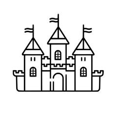 Obraz premium Princess palace, castle icon, castle, Castle png, Line Art Castle, Minimalist Wall Art, Castle Illustration, Castle Silhouette, Line art princes, Line art Palace, Fantasy Castle SVG, Castle Tower, Cas