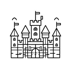 Obraz premium Princess palace, castle icon, castle, Castle png, Line Art Castle, Minimalist Wall Art, Castle Illustration, Castle Silhouette, Line art princes, Line art Palace, Fantasy Castle SVG, Castle Tower, Cas