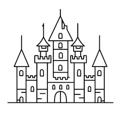 Obraz premium Princess palace, castle icon, castle, Castle png, Line Art Castle, Minimalist Wall Art, Castle Illustration, Castle Silhouette, Line art princes, Line art Palace, Fantasy Castle SVG, Castle Tower, Cas