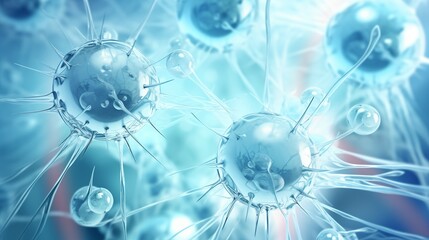 Microscopic View of Pathogens with Spike-like Protrusions