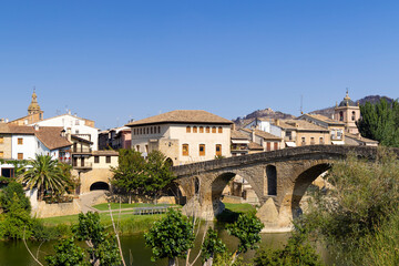 Fototapeta premium Romanesque bridge Puente la Reina, Gares, Navarre, Spain