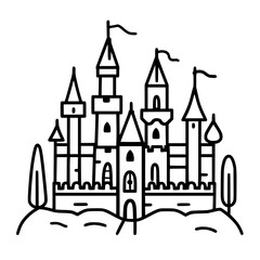 Princess palace, castle icon, castle, Castle png, Line Art Castle, Minimalist Wall Art, Castle Illustration, Castle Silhouette, Line art princes, Line art Palace, Fantasy Castle SVG, Castle Tower, Cas