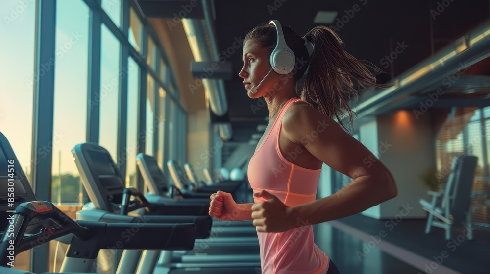 Poster The Woman Running on Treadmill