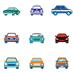 set of normal car vector design, car, auto, vector, vehicle, transportation, icon, transport, illustration, set, automobile, silhouette, cartoon, truck, taxi, bus, design, sedan, road, traffic, motor