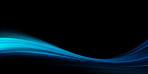 Abstract blue background with glowing curve lines