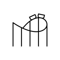 Roller coaster icons, minimalist vector illustration ,simple transparent graphic element .Isolated on white background