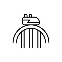 Roller coaster icons, minimalist vector illustration ,simple transparent graphic element .Isolated on white background