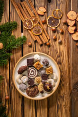 Various types of typical Czech christmas cookies