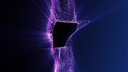 Abstract glow sphere changing color, science background. Digital technology planet structure in space. Vertical video - Powered by Adobe