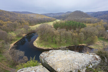 Landscape with river Thaya from Uberstieg, National park Thayatal , Lower Austria, Austria