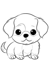 Obraz premium Picture of a cute furry puppy for coloring