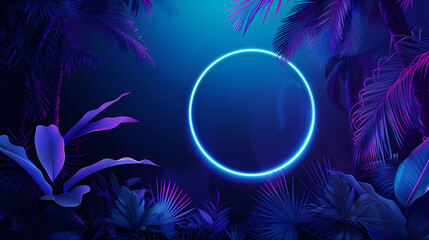 Neon circle in the middle of the jungle