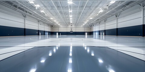 Affordable sports complex with minimalistic design in navy grey and white. Concept Affordable, Sports Complex, Minimalistic Design, Navy Grey, White