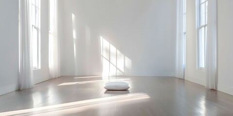 Capturing the Serenity High-resolution Image of a Meditation Room with Soft Lighting and Minimal Decor. Concept Serenity, High-resolution Image, Meditation Room, Soft Lighting, Minimal Decor