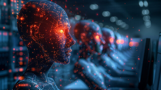 close up of Artificial Intelligence Robot