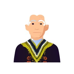 Obraz premium portrait of a gray-haired middle-aged man in a different style of clothing and coloring. suitable as an avatar, for video games and others