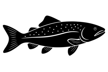 trout fish silhouette vector illustration